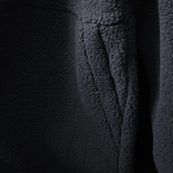 Women’s Longline "Teddy" Fleece Coat Black Size M Like New - Picture 8 of 9